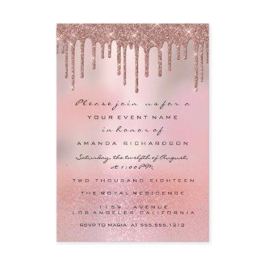Glam Glitter Drips Rose  Sweet 16th