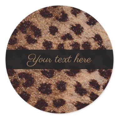 Glam Glitter Sparkle Sparkly Cheetah Leopard Print Classic Round Sticker