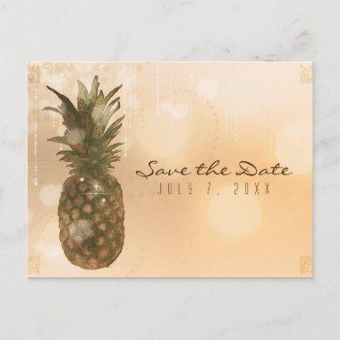 Glam Golden Pineapple Elegant Save the Date Announcement PostInvitations