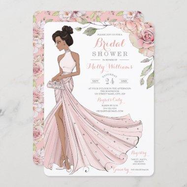 Glam Personalized Bride Bridal Shower Invitations