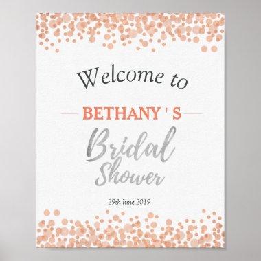 Glam Pink Bubbles Chic Bridal Shower Sign