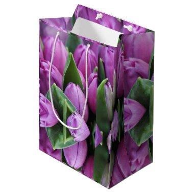 Glam Purple Tulip Flower Pop Medium Gift Bag