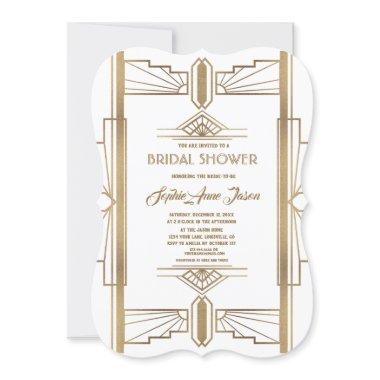 Glamorous 1920s Great Gatsby Bridal Shower Invitations