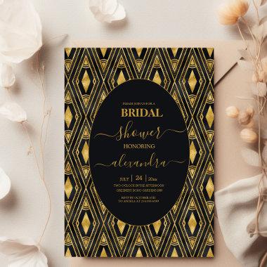 Glamorous Black and Gold Art Deco Bridal