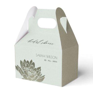 GLAMOROUS BLUE SILVER LOTUS FLORAL BRIDAL SHOWER FAVOR BOXES