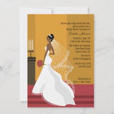 Glamorous Bride African-American Bridal Shower Inv Invitations