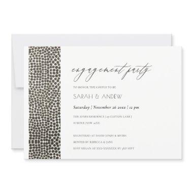 GLAMOROUS COPPER SILVER DOTS MOSAIC ENGAGEMENT Invitations