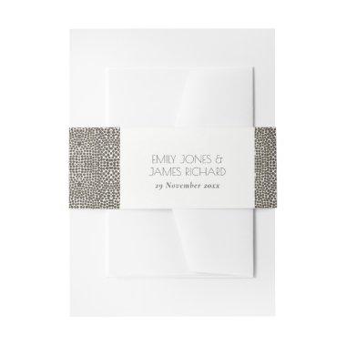 GLAMOROUS COPPER SILVER MOSAIC DOTS MONOGRAM Invitations BELLY BAND