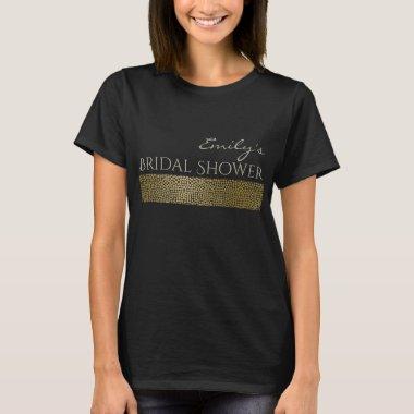 GLAMOROUS GOLD BACK MOSAIC BRIDAL SHOWER MONOGRAM T-Shirt