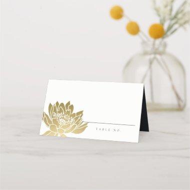 GLAMOROUS GOLD FAUX WATER LILLY LOTUS FLORAL PLACE Invitations