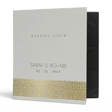 GLAMOROUS GOLD VELVET GREY MOSAIC DOTS WEDDING 3 RING BINDER