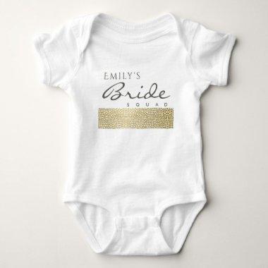 GLAMOROUS GOLD WHITE MOSAIC BRIDE SQUAD MONOGRAM BABY BODYSUIT