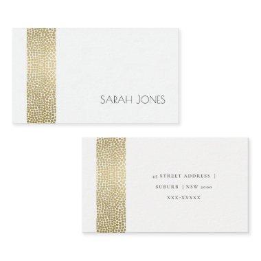 GLAMOROUS GOLD WHITE MOSAIC DOTS MONOGRAM ADDRESS BUSINESS Invitations