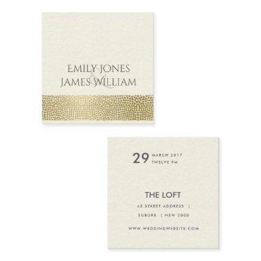 GLAMOROUS GOLD WHITE MOSAIC DOTS WEDDING SQUARE BUSINESS Invitations