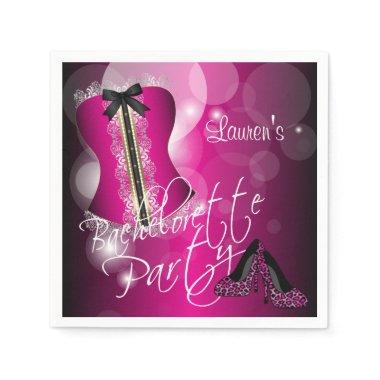 Glamorous Lingerie Bachelorette Party | Hot Pink Paper Napkins