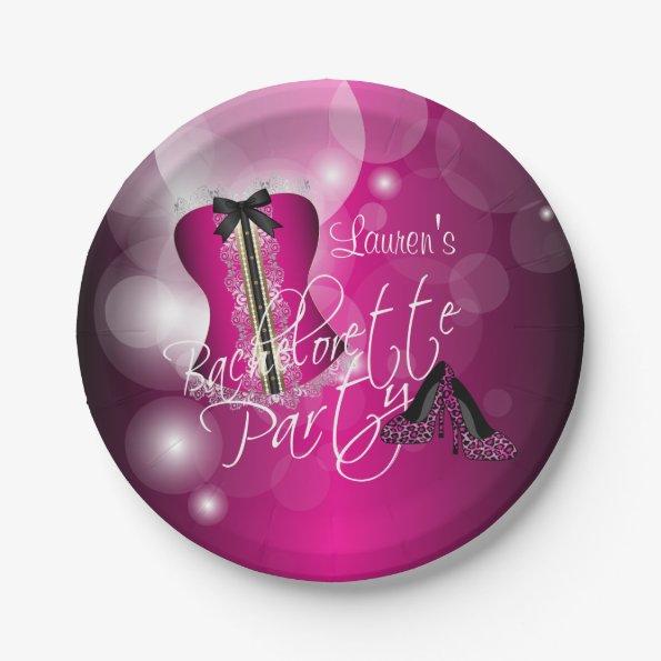 Glamorous Lingerie Bachelorette Party | Hot Pink Paper Plates