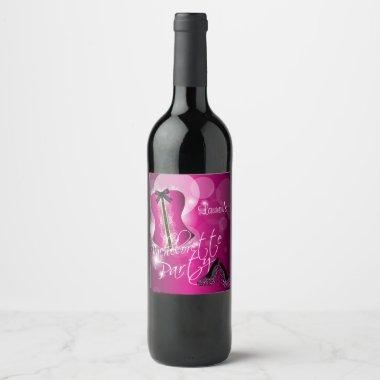 Glamorous Lingerie Bachelorette Party | Hot Pink Wine Label