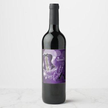 Glamorous Lingerie Bachelorette Party | Purple Wine Label