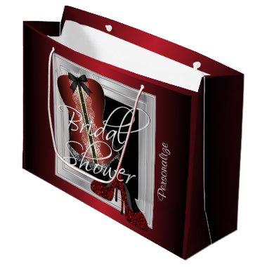 Glamorous Lingerie Bridal Shower | Dark Red Large Gift Bag