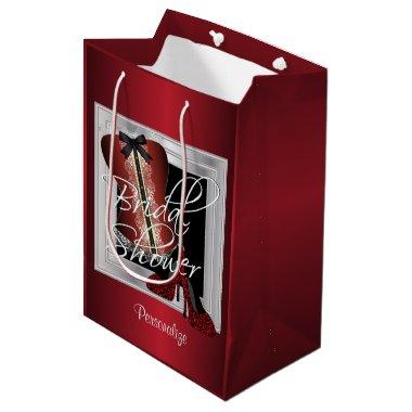 Glamorous Lingerie Bridal Shower | Dark Red Medium Gift Bag