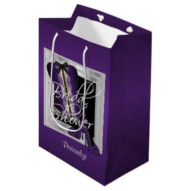 Glamorous Lingerie Bridal Shower | Purple Medium Gift Bag