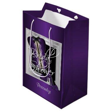 Glamorous Lingerie Bridal Shower | Purple Medium Gift Bag