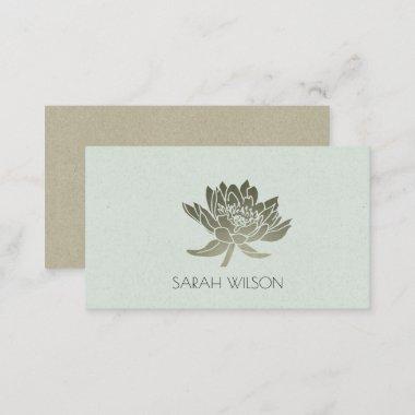 GLAMOROUS PALE BLUE GOLD LOTUS FLORAL ADDRESS BUSINESS Invitations