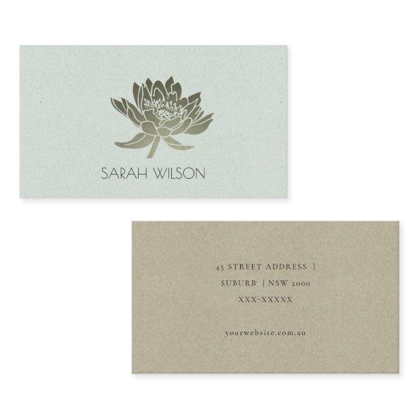 GLAMOROUS PALE BLUE GOLD LOTUS FLORAL ADDRESS BUSINESS Invitations