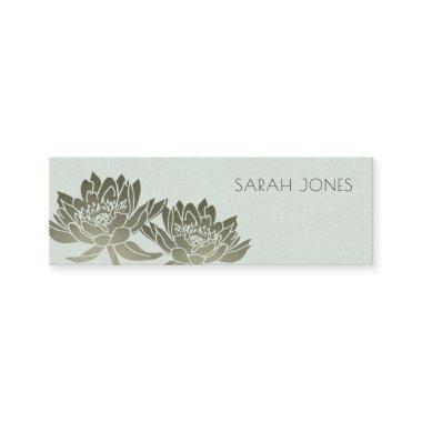 GLAMOROUS PALE BLUE SILVER LOTUS FLORAL ADDRESS MINI BUSINESS Invitations