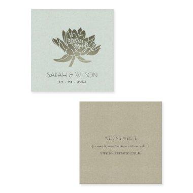 GLAMOROUS PALE BLUE SILVER LOTUS FLORAL WEDDING SQUARE BUSINESS Invitations