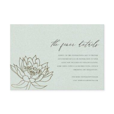 GLAMOROUS PALE BLUE SILVER LOTUS INFORMATION ENCLOSURE Invitations