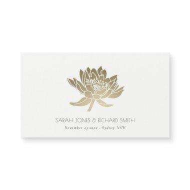 GLAMOROUS PALE GOLD WHITE FLORAL SAVE THE DATE