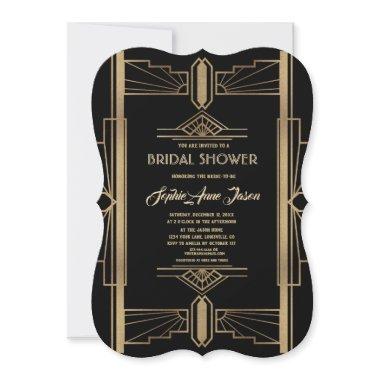 Glamorous Roaring 20's Great Gatsby Bridal Shower Invitations