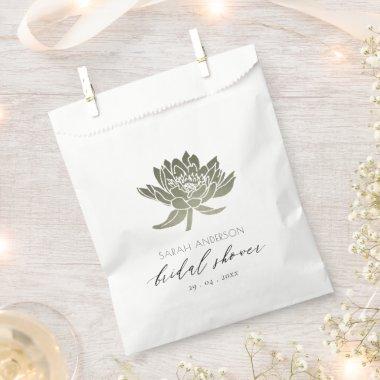 GLAMOROUS SILVER LOTUS FLORAL BRIDAL SHOWER FAVOR BAG