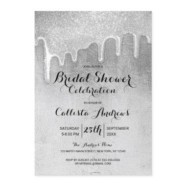 Glamorous Silver Thick Glitter Drips