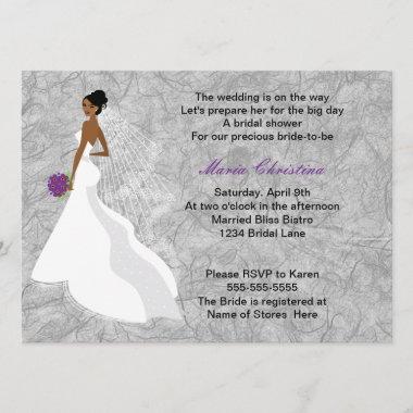 Glamour Girl Bridal Shower Invitations 1(cback)
