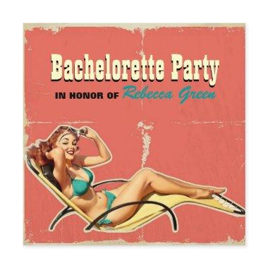 glamour pool swimsuit retro bachelorette party