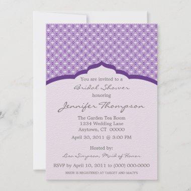 Glamourous Chic Bridal Shower Invitations, Purple Invitations