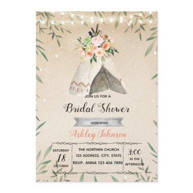 Glamping bridal shower party invite