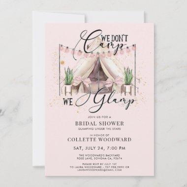 Glamping Bridal Shower Party Under The Stars Pink Invitations