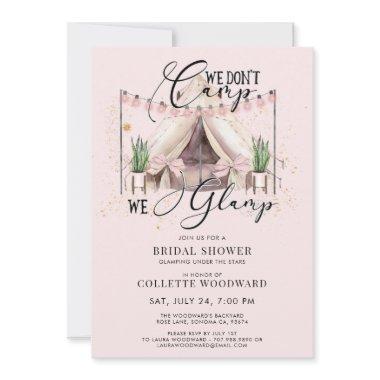 Glamping Bridal Shower Party Under The Stars Pink Invitations