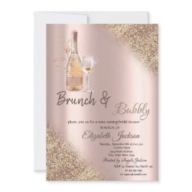 Glass,Bottle Glitter Bokeh Brunch & Bubbly