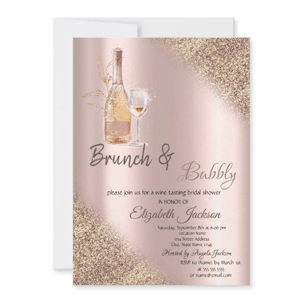 Glass,Bottle Glitter Bokeh Brunch & Bubbly