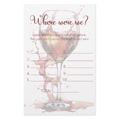 Glass of red wine Where were we  game