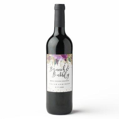 Glitter Amethyst Brunch and Bubbly  Wine Label