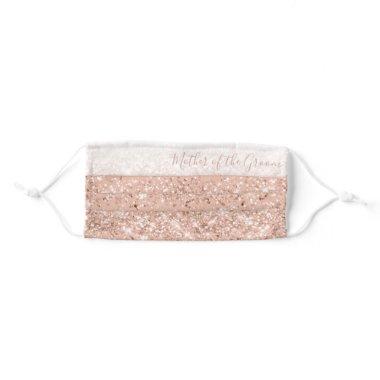Glitter Blush Pink Rose Gold Mother of the Groom Adult Cloth Face Mask