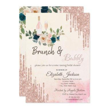 Glitter Drips Brunch & Bubbly Bridal Shower Invitations