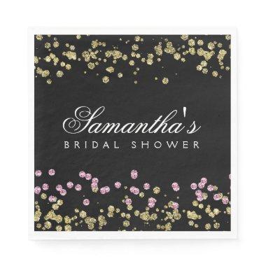 Glitter party rose and gold  napkins