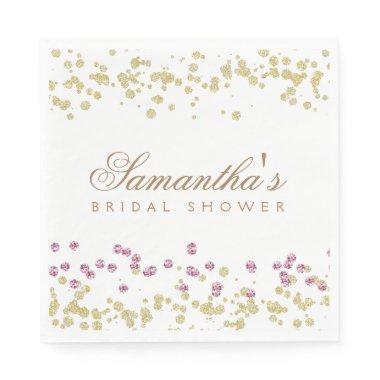Glitter party rose and gold  napkins
