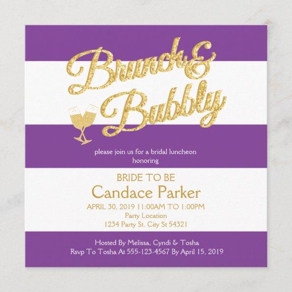 Glitter, Purple Bridal Shower Invitations